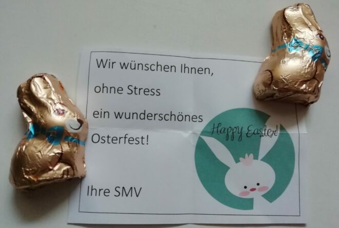 "Wir wünschen Ihnen, ohne Stress ein wunderschönes Osterfest!"