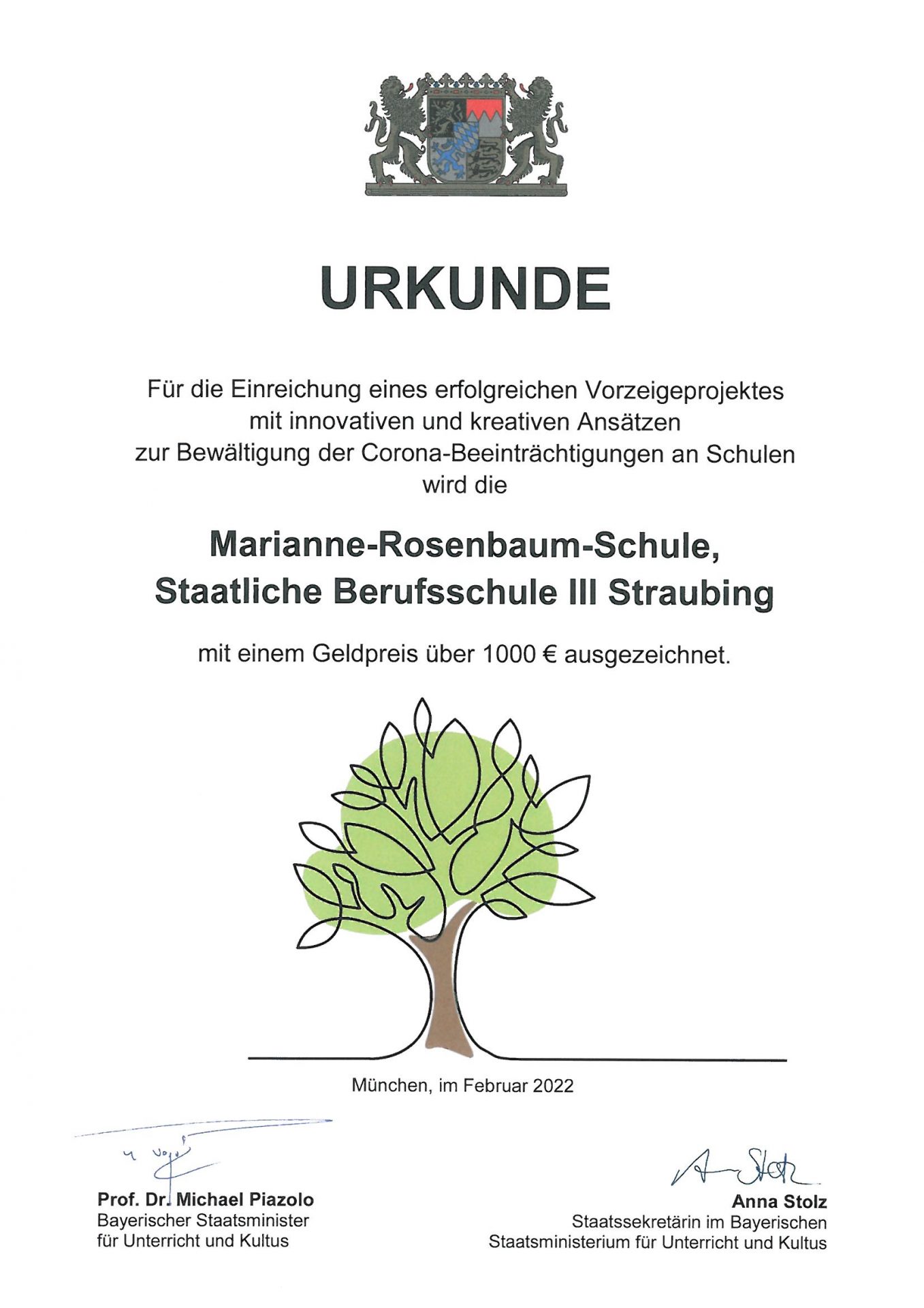 1000 € für unseren selbst gedrehten „Imagefilm“ im Fachbereich Landwirtschaft!